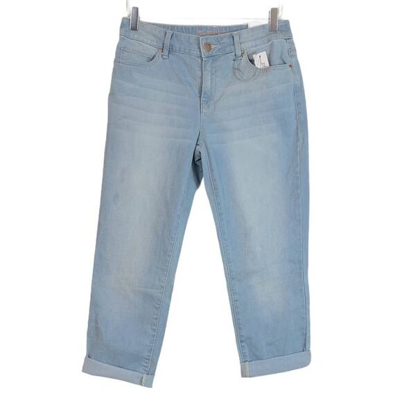 Chico’s New Jeans Platinum Crop Slimming Miami Bleach Light Wash Women's Size 2 - Picture 1 of 10